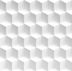 Abstract Geometric Background. White Cube Wallpaper
