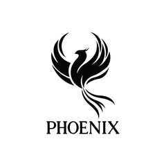 Phoenix business logo. Phoenix Logo flying bird abstract design vector template. Eagle falcon soaring Logotype concept icon.
