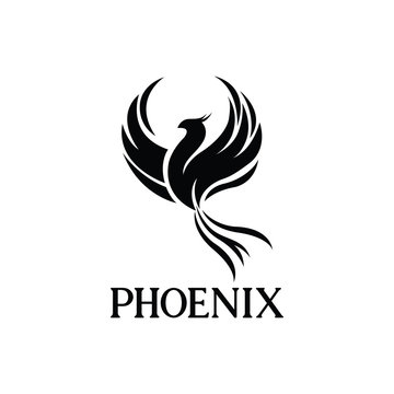 Phoenix business logo. Phoenix Logo flying bird abstract design vector template. Eagle falcon soaring Logotype concept icon.