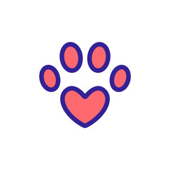 Paw icon vector. Thin line sign. Isolated contour symbol illustration