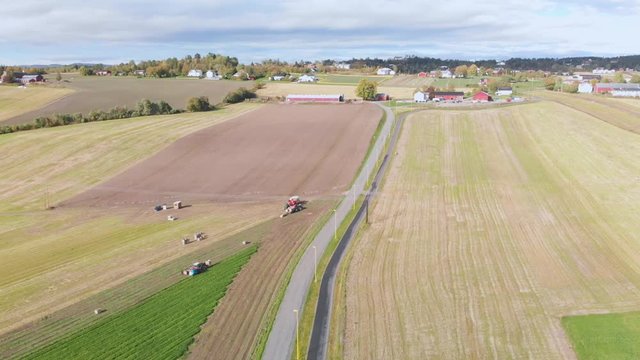 Aerial of farming In Frosta