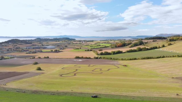 Aerial of farming In Frosta