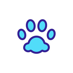 Paw icon vector. Thin line sign. Isolated contour symbol illustration