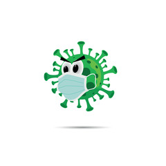 coronavirus icon illustration with mask