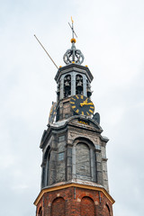 The Munttoren bell tower in Amsterdam, Netherlands.