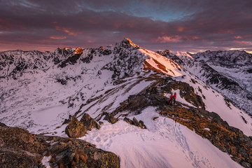 Fototapeta na wymiar Winter in Tatra Moutains in Poland. High Tatras landscape photos.