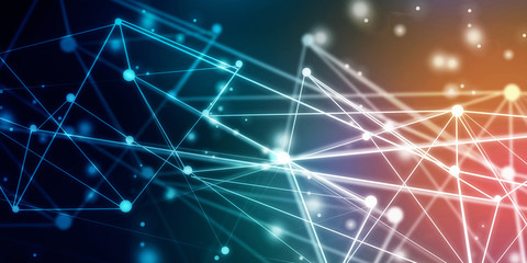 Fototapeta premium 2d illustration Abstract futuristic electronic circuit technology background