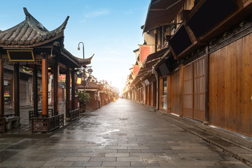Fototapeta na wymiar Qinghefang ancient street view in Hangzhou city Zhejiang province China