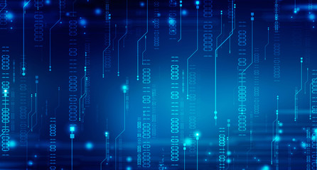 2d illustration Abstract futuristic electronic circuit technology background