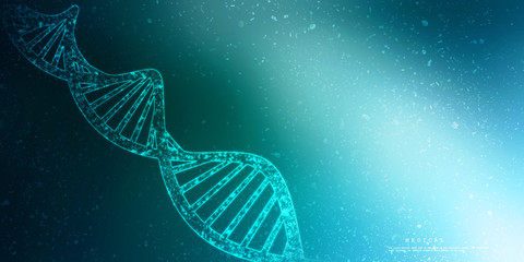2d render of dna structure, abstract background