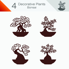 Natural decorative plants. Japanese decorative plants. Simple illustration