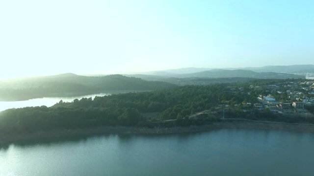 vista aerea del pantano maria cristina desde el merendero hasta el pinar