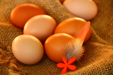 eier auf jute  ostern
