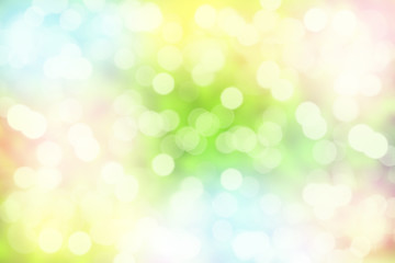 Abstract white bokeh and blur reflection lighting on light colorful background.