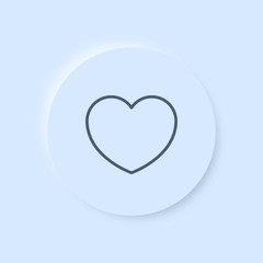 Neumorphism Button - Social Media Icon Herz Favorit
