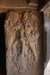 Image of Indra in the verandah of Vihara 20. circa 150 B.C. Bhaja caves, Dist. Pune, Maharashtra, India