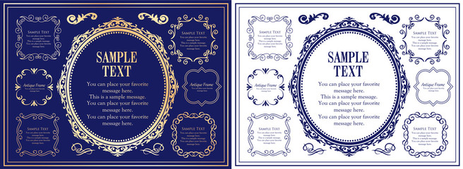 Fototapeta premium 美しいデコレーションセット、アンティークなフレーム、ビンテージなデザイン素材