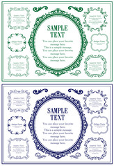 美しいデコレーションセット、アンティークなフレーム、ビンテージなデザイン素材