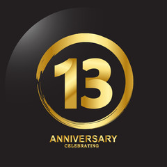 13 Year Anniversary Vector Template Design Illustration