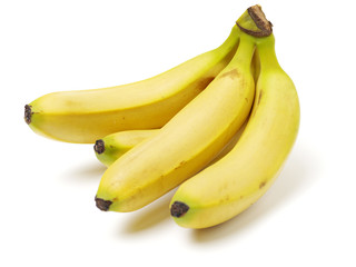 Fresh ripe bananas on white background 