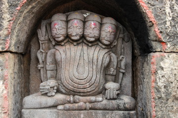 Fototapeta na wymiar Lord Bramha, Shree Kshetra Mahuli Temple, Satara, Maharashtra