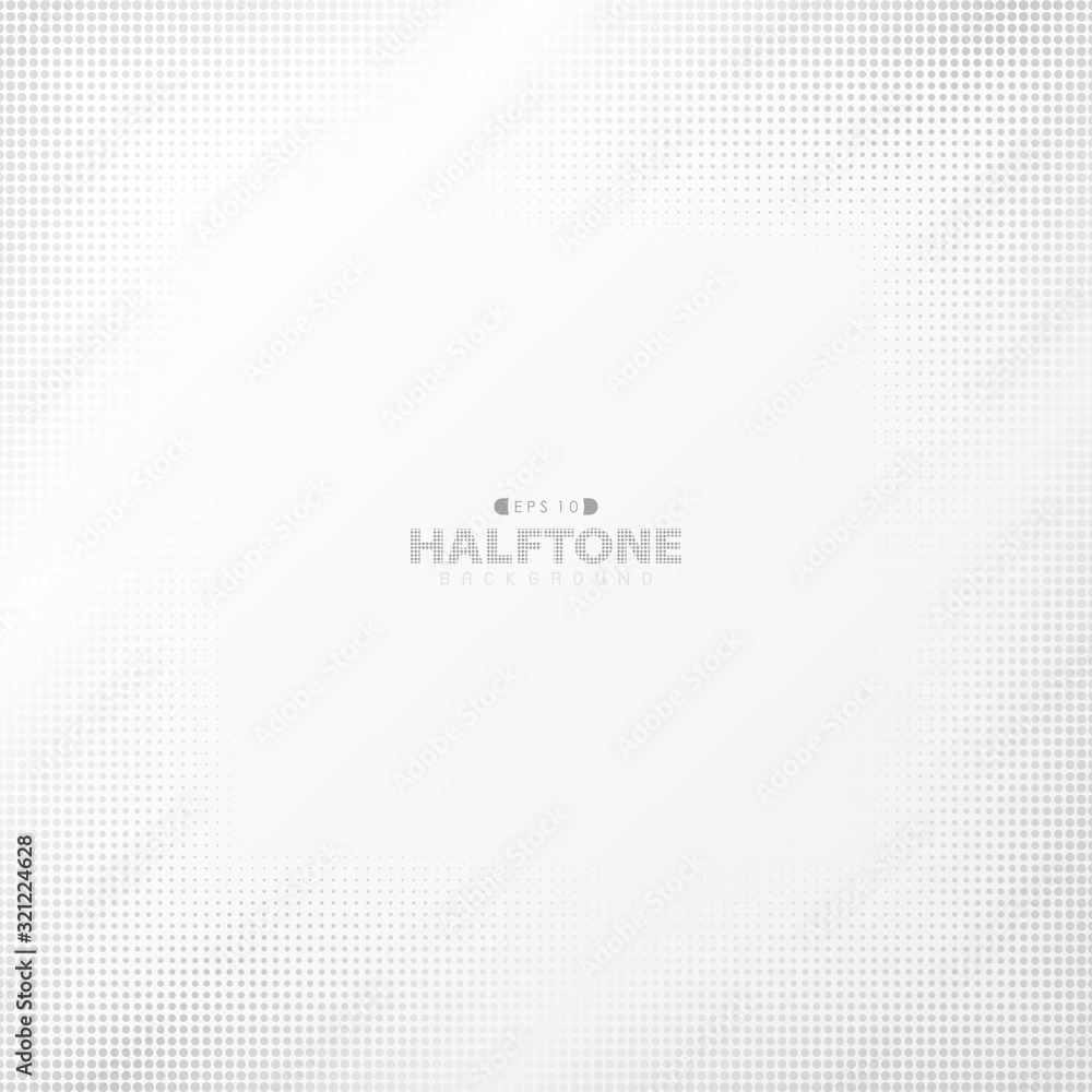Aufkleber abstract technology dot pattern design of gradient gray and white frame. illustration vector eps10