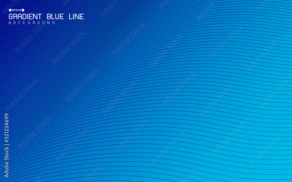 Poster abstract gradient blue wavy pattern design of art line design background. illustration vector eps10
