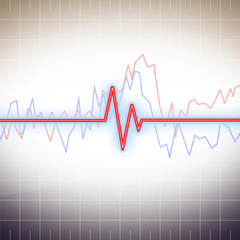 Minimal abstract financial or business chart - concept graph with copy space