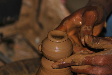 Potter making pots, Pune, Maharashtra, India
