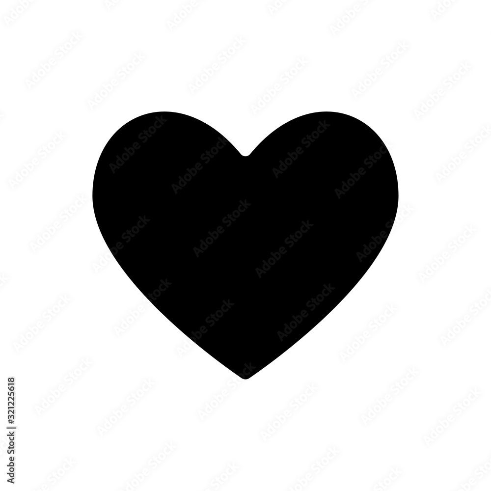 Poster Black heart shape isolated on a white background. EPS10 vector file