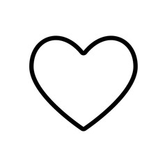 Editable stroke. Black heart line icon isolated on a white background. EPS10 vector file