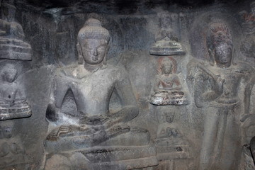 Obraz premium Cave Entrance, Pandavleni Buddhist caves. Nasik, Maharashtra, India
