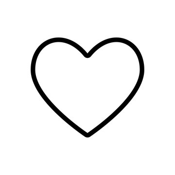 Editable stroke. Black heart line icon isolated on a white background. EPS10 vector file