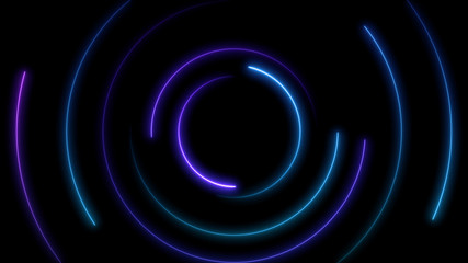 Retro cyberpunk style 80s. Abstract Neon bright lens flare colored on black background. Laser show colorful design for banners advertising technologies