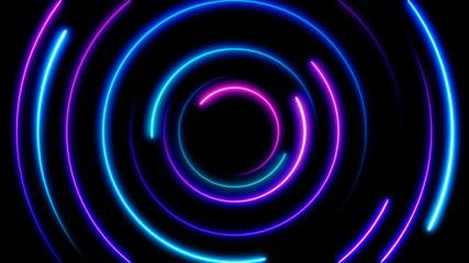 Retro cyberpunk style 80s. Abstract Neon bright lens flare colored on black background. Laser show colorful design for banners advertising technologies