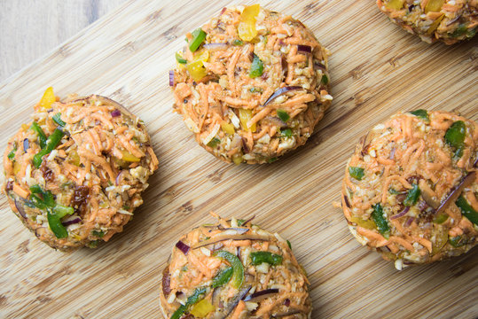 Potato Zucchini And Carrot Pancakes. Vegetable Fritters, Latkes, Draniki. Vegetable Cakes