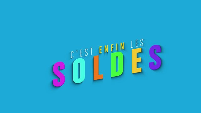 c'est enfin les soldes- texte marketing animation
