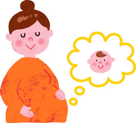 妊婦さん　クレヨン