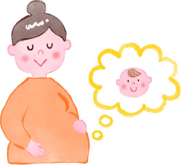 妊婦さん　水彩