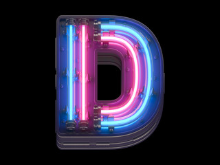 Red and Blue neon light font.