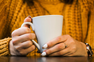 hands holding a cup of coffee