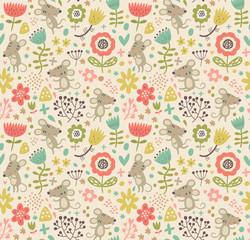 Fototapeta premium Seamless pattern with mouse