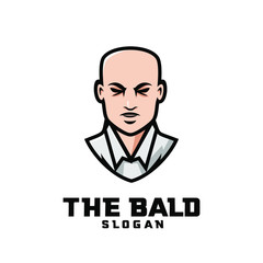bald man character logo icon design cartoon