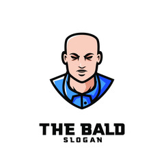 bald man character logo icon design cartoon