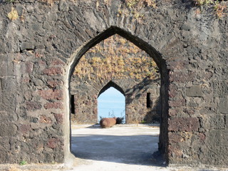 Inside of Janjira fort, Janjira fort is build in the sea 2 Kms. inside of Murud. This is one of the vital sea-forts in Maharashtra, India