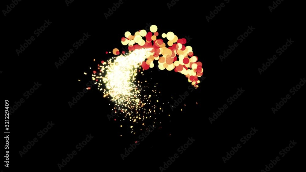 Poster abstract beautiful comet moving fast in a circle with a tail of many colorful circles surrounded by 
