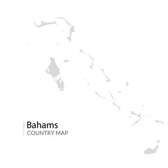Bahams vector map. Nassau caribbean island country. Bahama map illustration