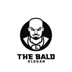 bald man character logo icon design cartoon