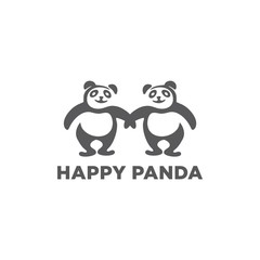 Happy Panda Logo Simple and Vector Templates