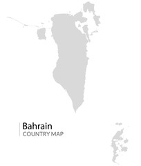 Bahrain map vector icon. Arabic bahrain detailed flat country map